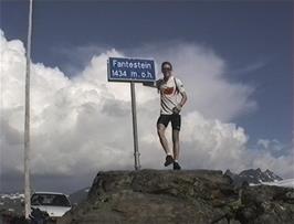 Julian poses at the very top of the mountain climb, 1434m above sea level